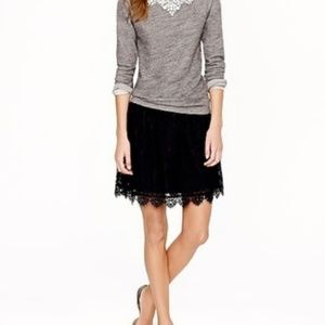 J. Crew navy a-line lace skirt